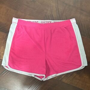 Justice Athletic Shorts in Pink and White